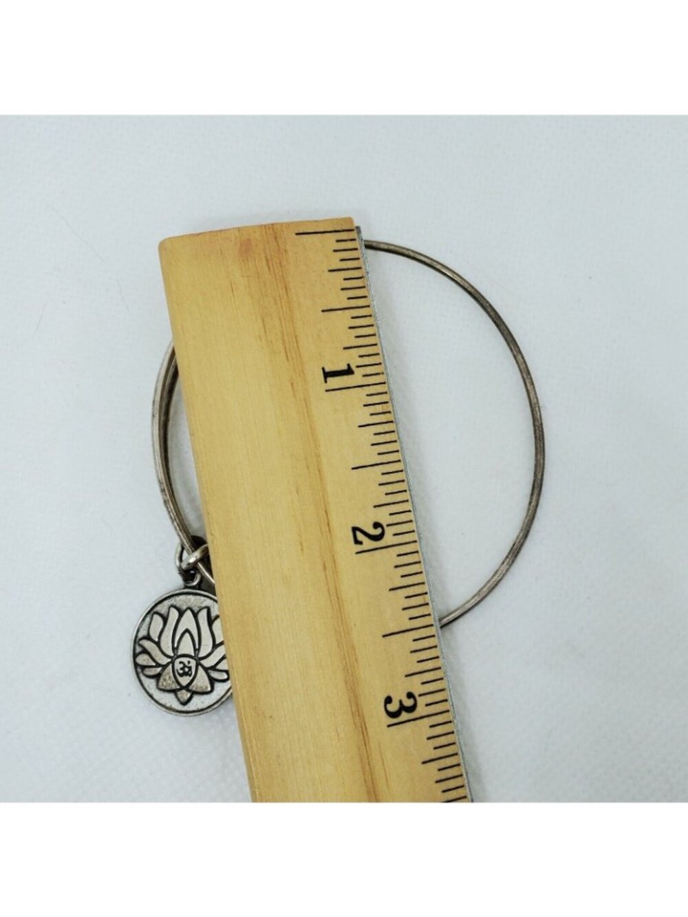 Alex and Ani Lotus Flower Bracelet Rafaelian Silver Bangle 2015 Jewelry Charm - Picture 7 of 7